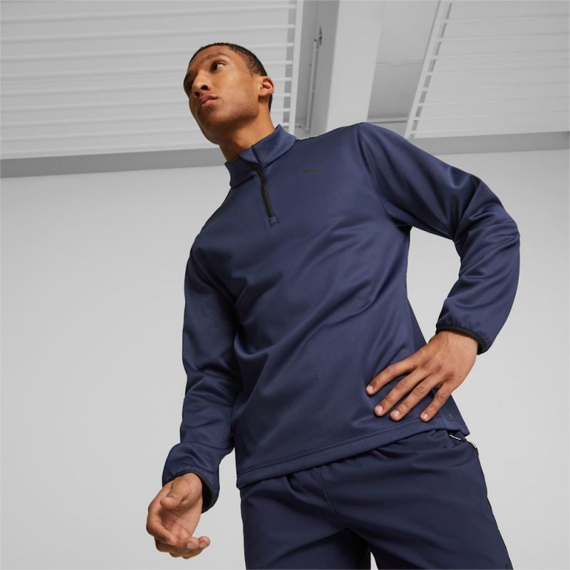 Puma | Men's Fit Training PWRFleece Quarter-zip - Navy