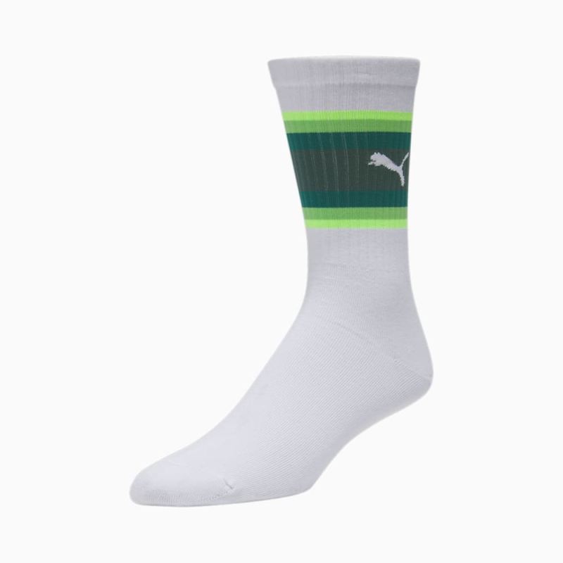 Puma | Men's Unisex Color Block Socks (1 Pair) - White / Green