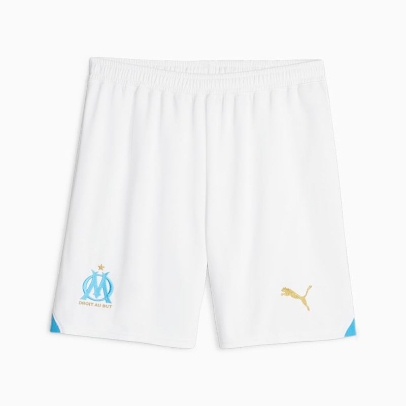 Puma | Men's Olympique de Marseille Soccer Shorts - White-Clyde Royal