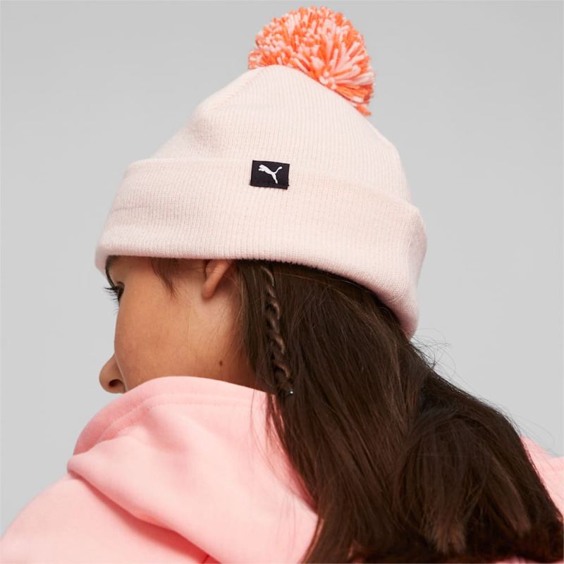 Puma | Boys Mixmatch Pom Pom Big Kids Beanie - Frosty Pink-AOP