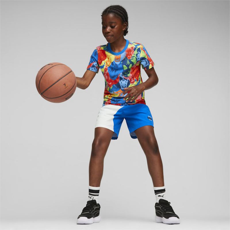 Puma | Girls Basketball Printed Kids Tee - Black