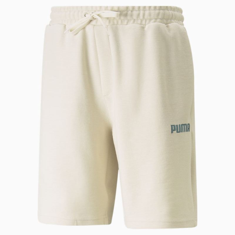 Puma | Men's Embroidered Logo Knitted Shorts - Eggnog