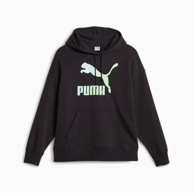 Puma | Women's Classics Logo Infill Hoodie - Black-Beach Days