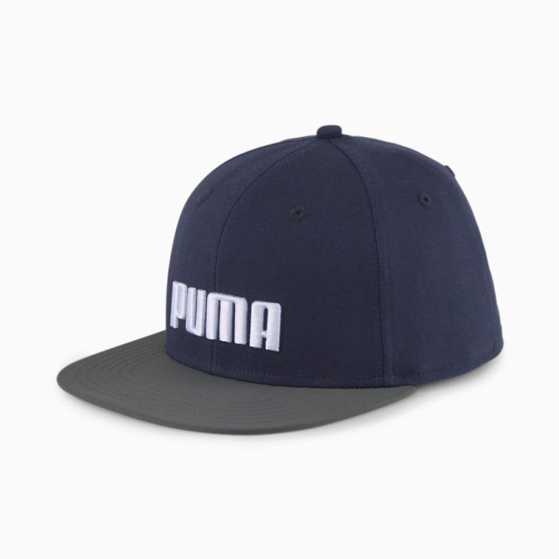 Puma | Women's Flat Brim Cap - Navy-Shadow Gray-White