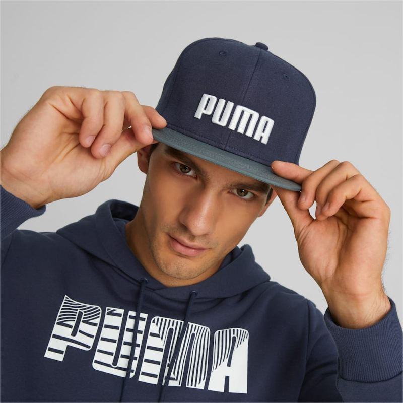 Puma | Women's Flat Brim Cap - Navy-Shadow Gray-White