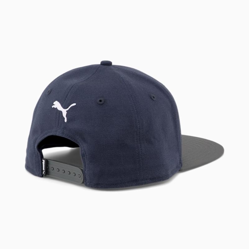 Puma | Women's Flat Brim Cap - Navy-Shadow Gray-White