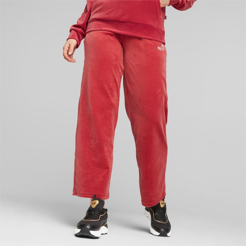 Puma | Women's Essentials Elevated Straight Leg Pants - Astro Red - Click Image to Close