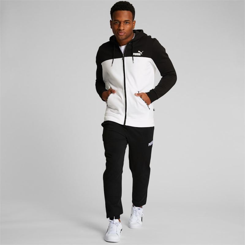 Puma | Men's ESS Block Tape Hoodie - Black-White