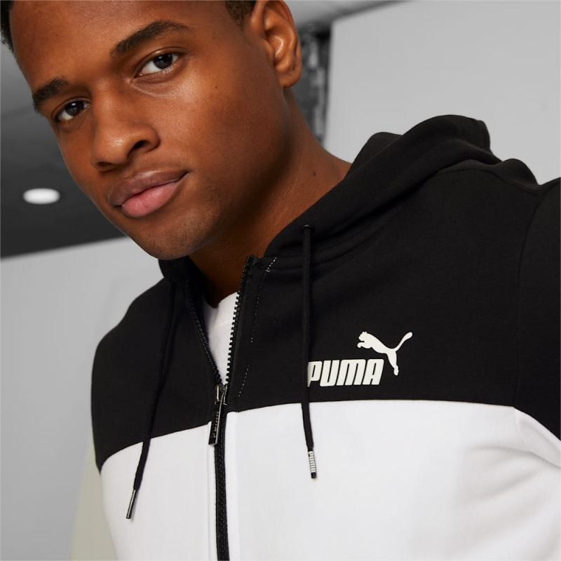 Puma | Men's ESS Block Tape Hoodie - Black-White