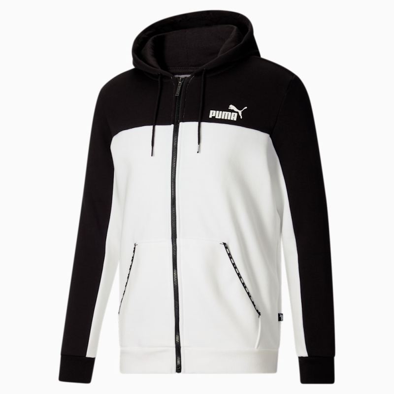 Puma | Men's ESS Block Tape Hoodie - Black-White