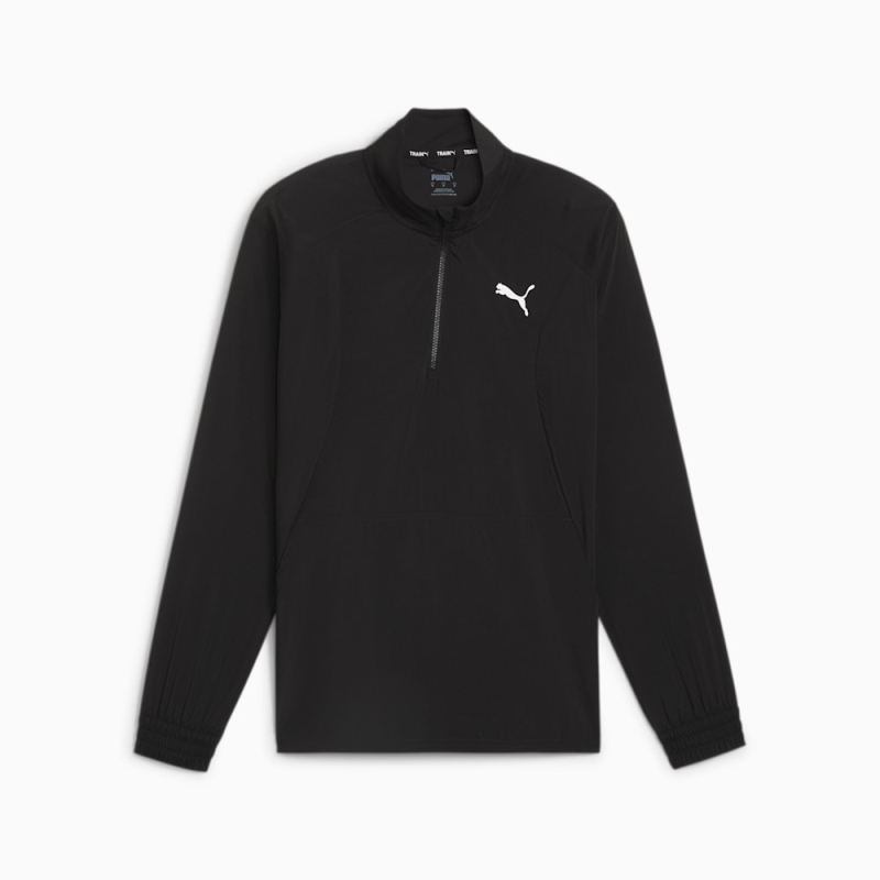 Puma | Men's FIT Woven Quarter Zip Sweater - Black