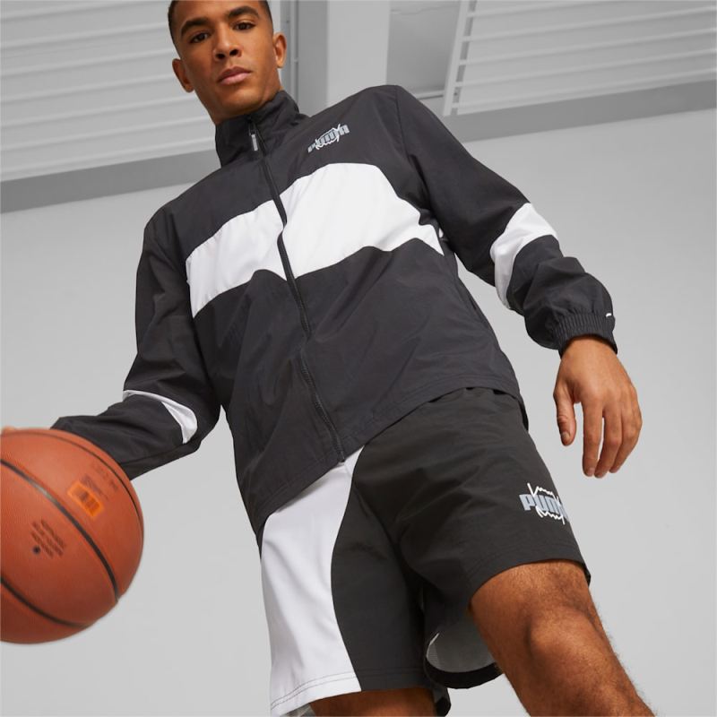 Puma | Men's Clyde Basketball Jacket 2.0 - Black-White