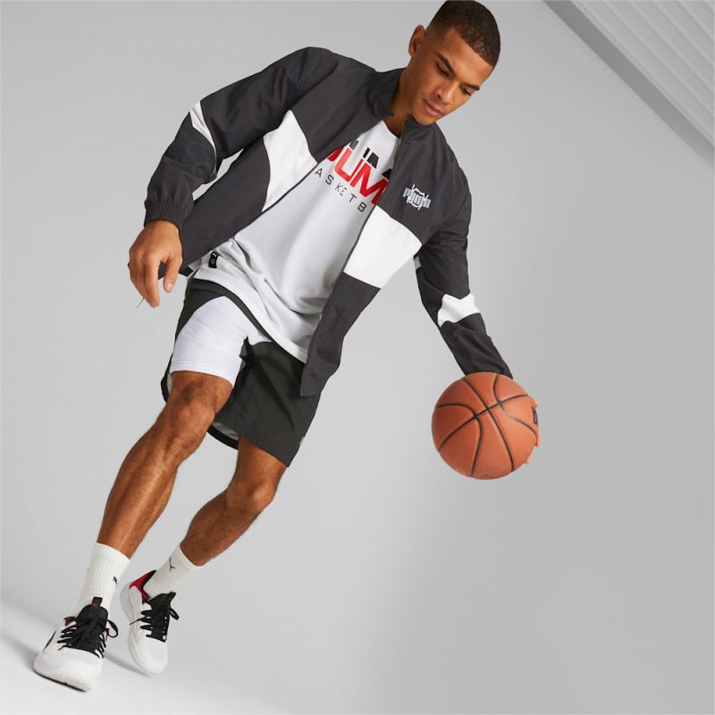 Puma | Men's Clyde Basketball Jacket 2.0 - Black-White