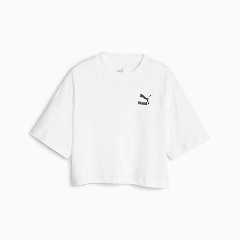 Puma | Boys Classics Big Kids Cropped Tee - White