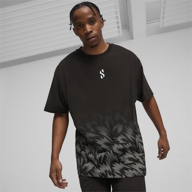 Puma | Men's Scoot x Northern Lights Tee II - Black-AOP