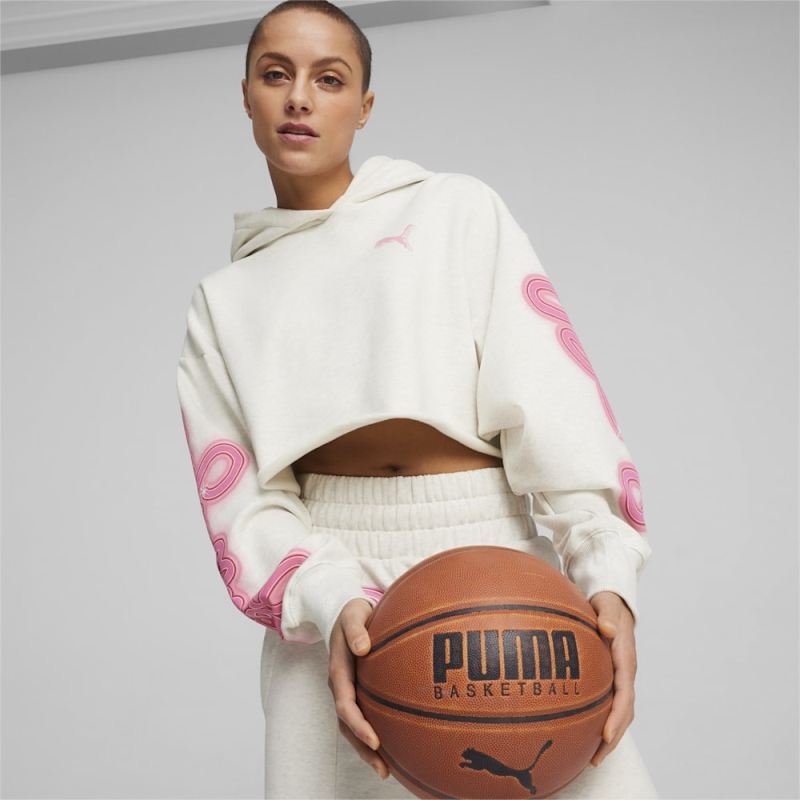 Puma | Women's Game Love Heartbreak Cropped Basketball Hoodie - Vapor Gray Heather