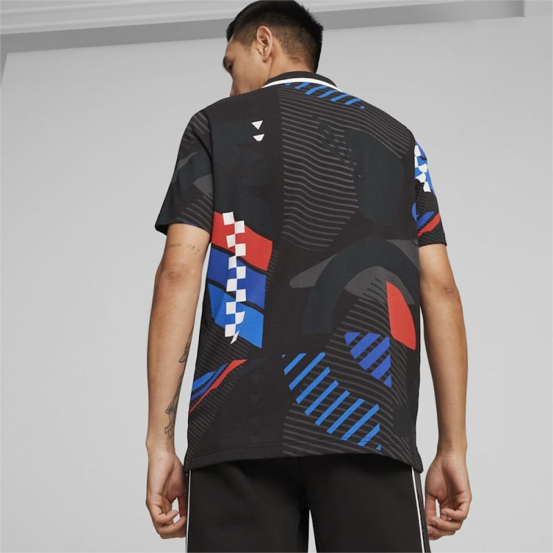 Puma | Men's BMW M Motorsport All-Over Print Polo - Black-AOP