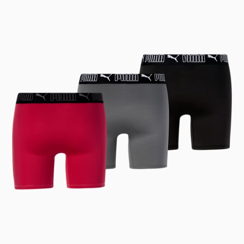 Puma | Men's Training Boxer Briefs [3 Pack] - RED / WHITE