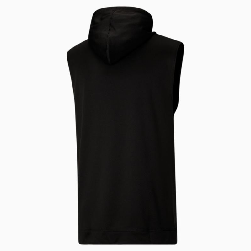 Puma | Men's Tech Knit Sleeveless Training Hoodie - Black-Cool Dark Gray