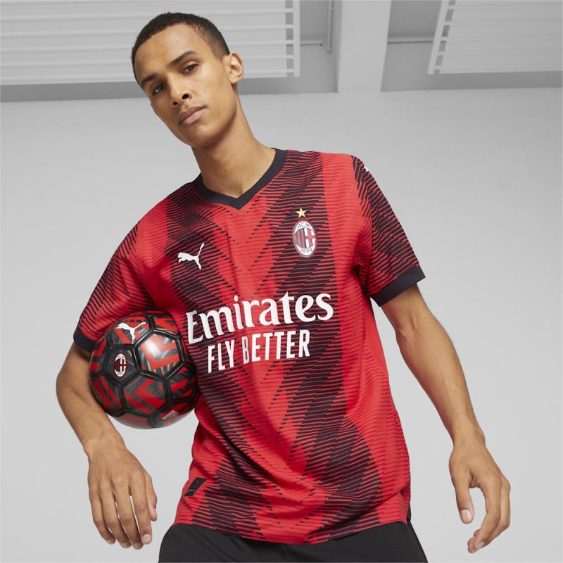 Puma | Men's AC Milan 23/24 Home Authentic Jersey - For All Time Red-Black - Click Image to Close