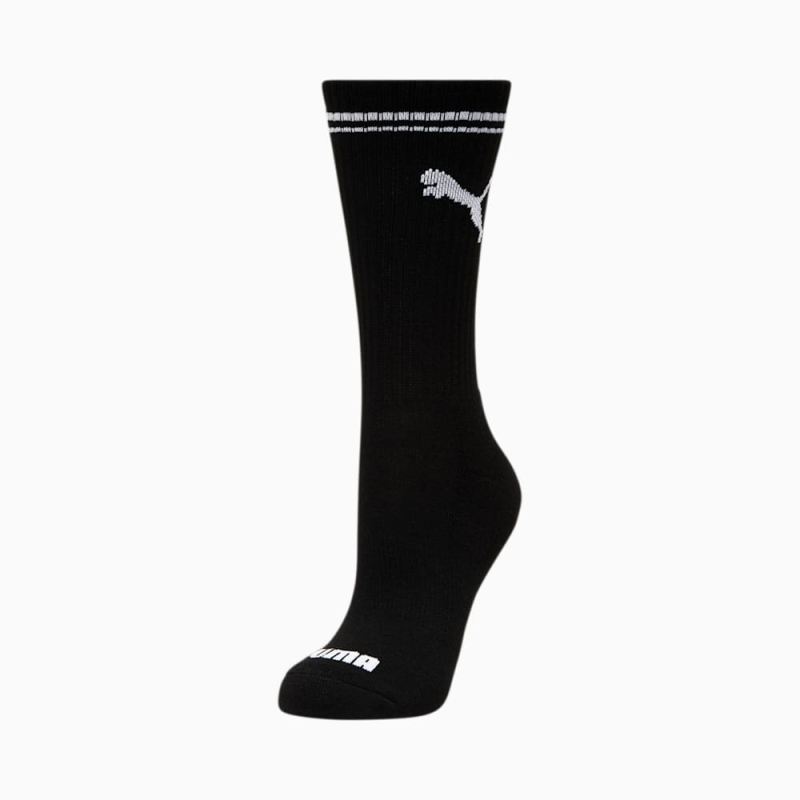 Puma | Women's Half-Terry Crew Socks (6 Pack) - BLACK / WHITE - Click Image to Close