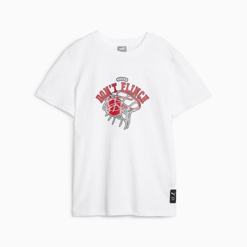 Puma | Boys Basketball Big Kids Graphic Tee - White