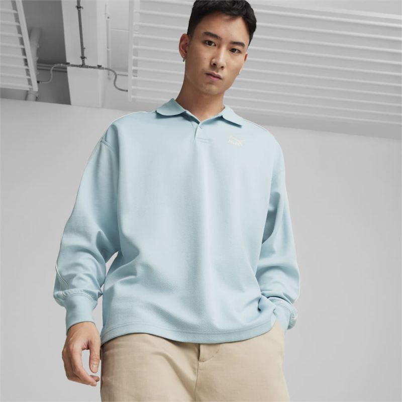 Puma | Men's T7 Polo Sweatshirt - Turquoise Surf