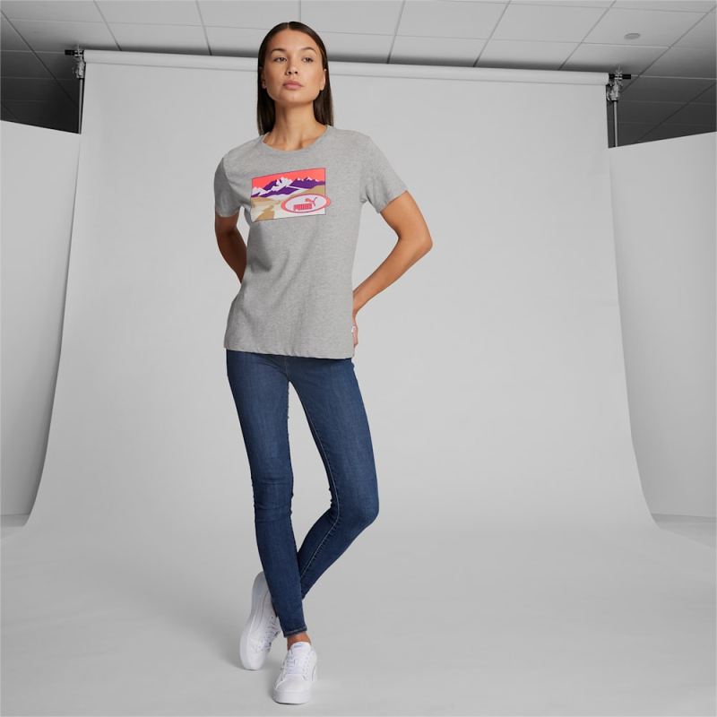 Puma | Women's Trail Remix Tee - Light Gray Heather