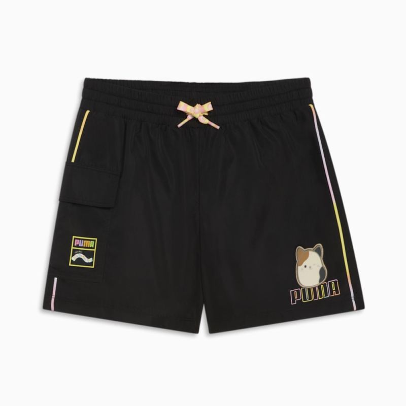 Puma | Girls Puma | Girls x SQUISHMALLOWS Big Kids Cam Cargo Shorts - BLACK