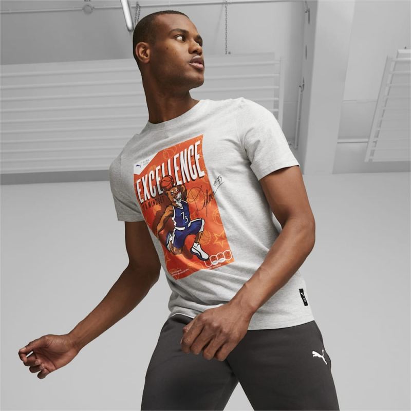 Puma | Men's DYLAN Basketball Tee - Light Gray Heather