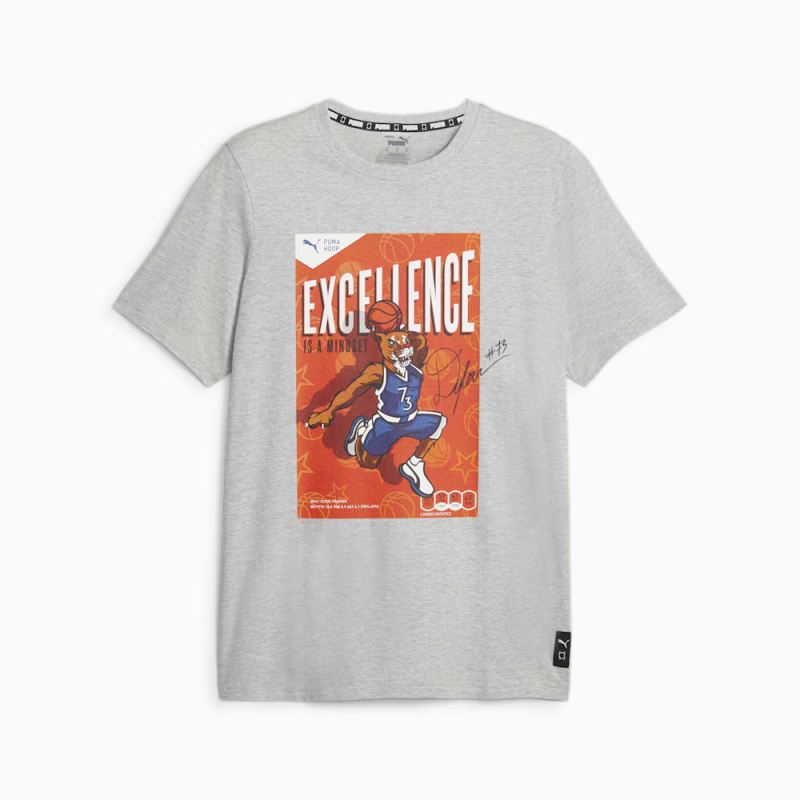 Puma | Men's DYLAN Basketball Tee - Light Gray Heather