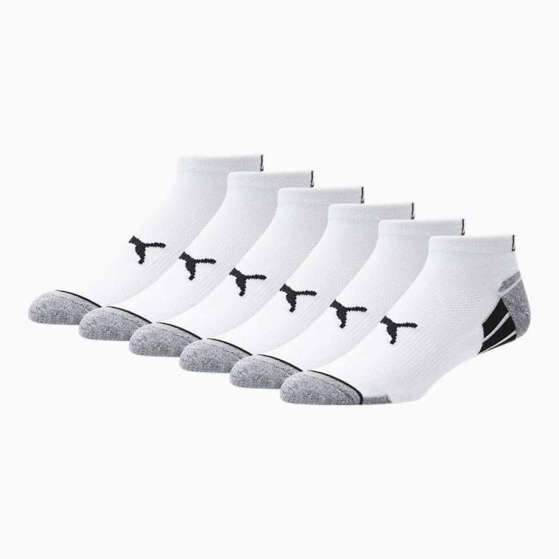 Puma | Men's Half-Terry Low Cut Socks [3 Pairs] - WHITE / GREY