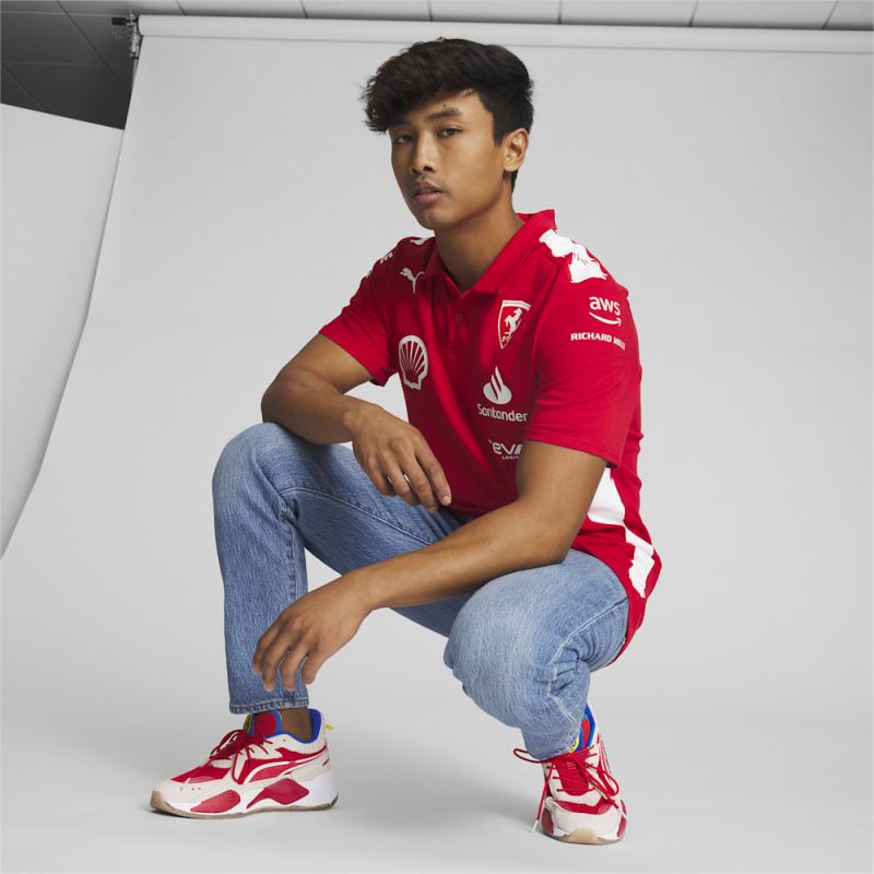 Puma | Men's SCUDERIA FERRARI x JOSHUA VIDES Motorsport Replica Polo - Rosso Corsa