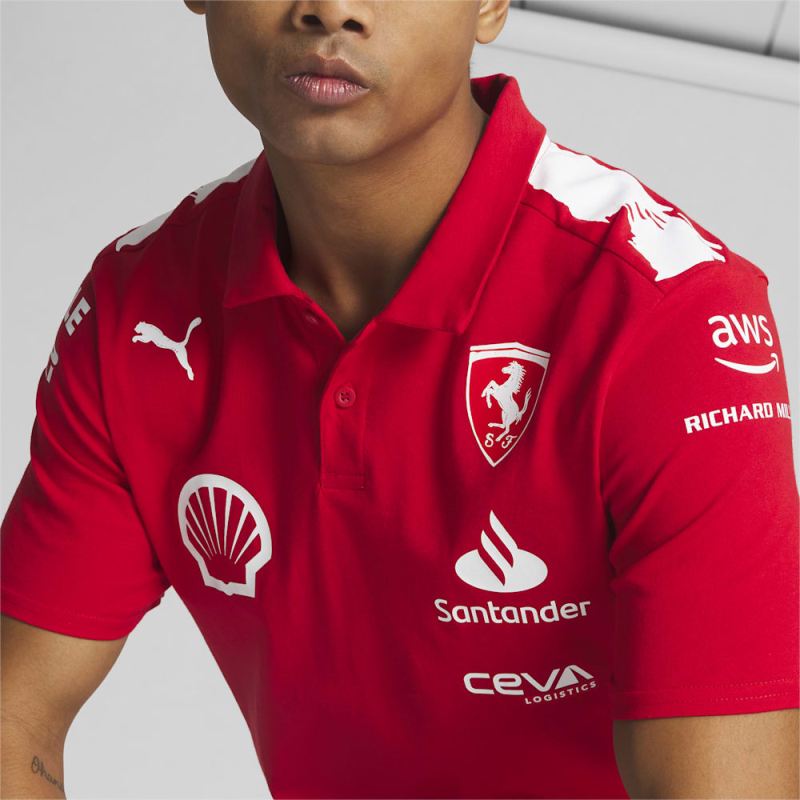 Puma | Men's SCUDERIA FERRARI x JOSHUA VIDES Motorsport Replica Polo - Rosso Corsa