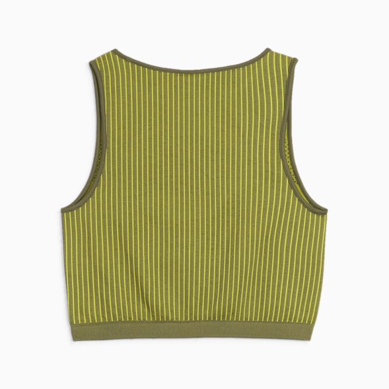 Puma | Women's DARE TO Crop Top - Olive Green