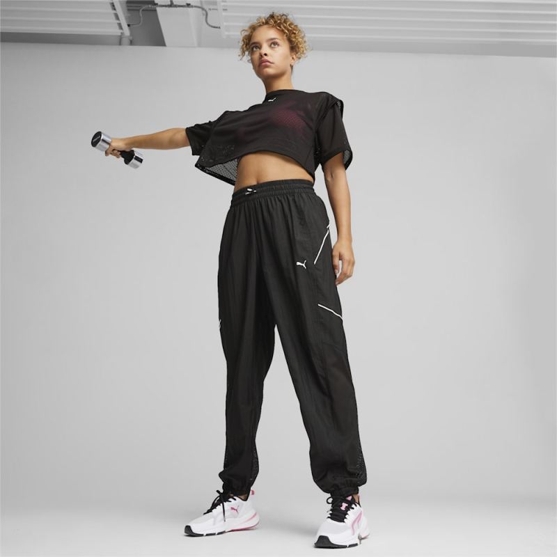 Puma | Women's FIT Mesh Crop Tee - Black