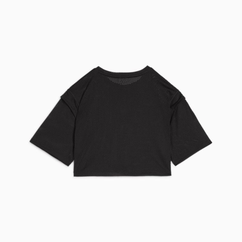 Puma | Women's FIT Mesh Crop Tee - Black