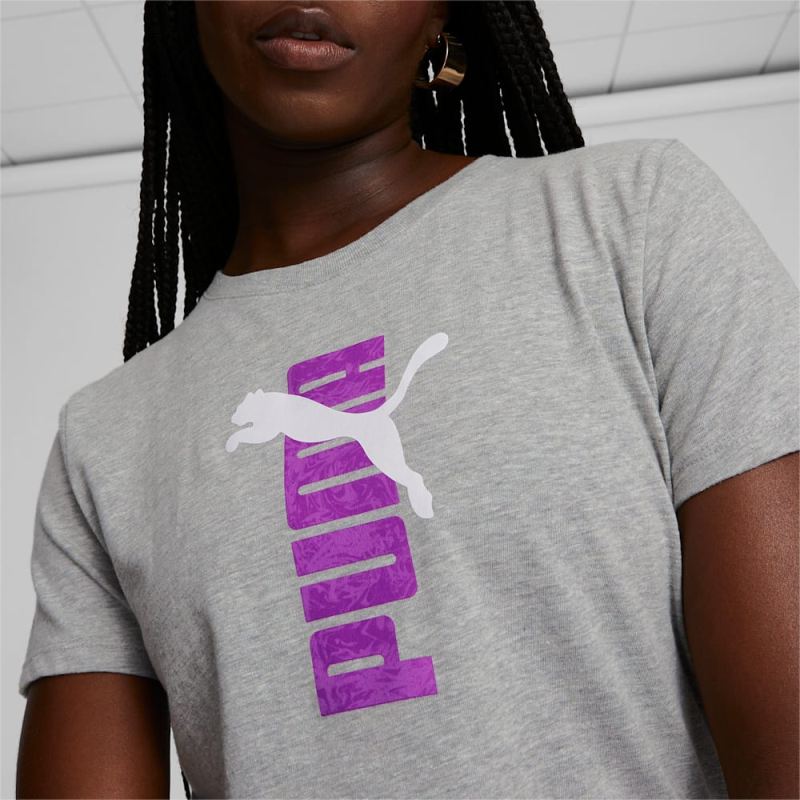 Puma | Women's Vertical Power Tee - Light Gray Heather