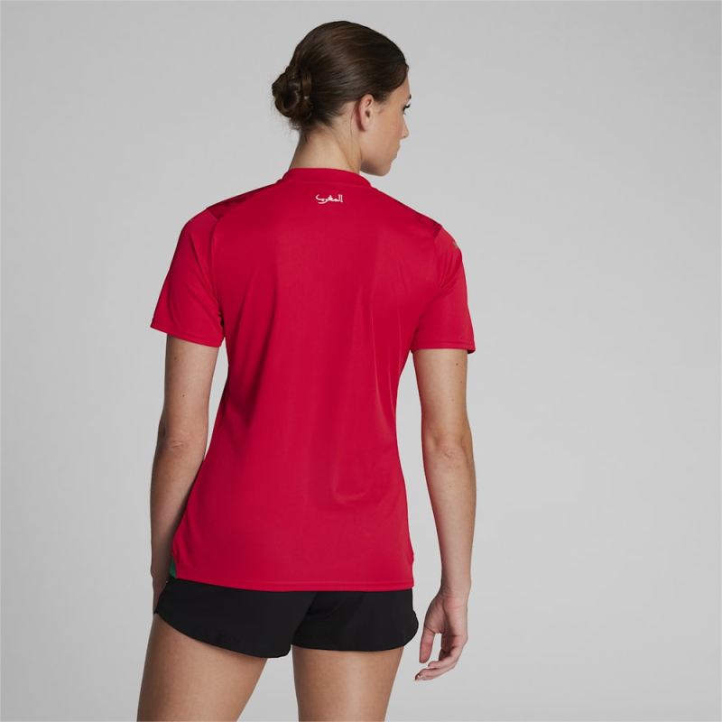 Puma | Women's Morocco 23/24 World Cup Home Jersey - Red-Power Green