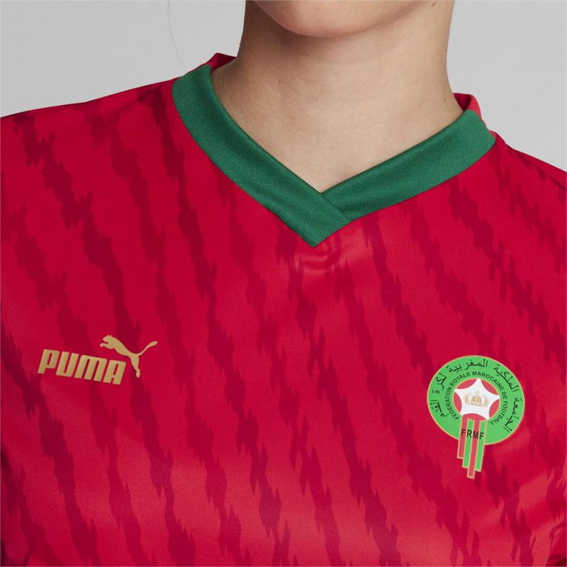 Puma | Women's Morocco 23/24 World Cup Home Jersey - Red-Power Green