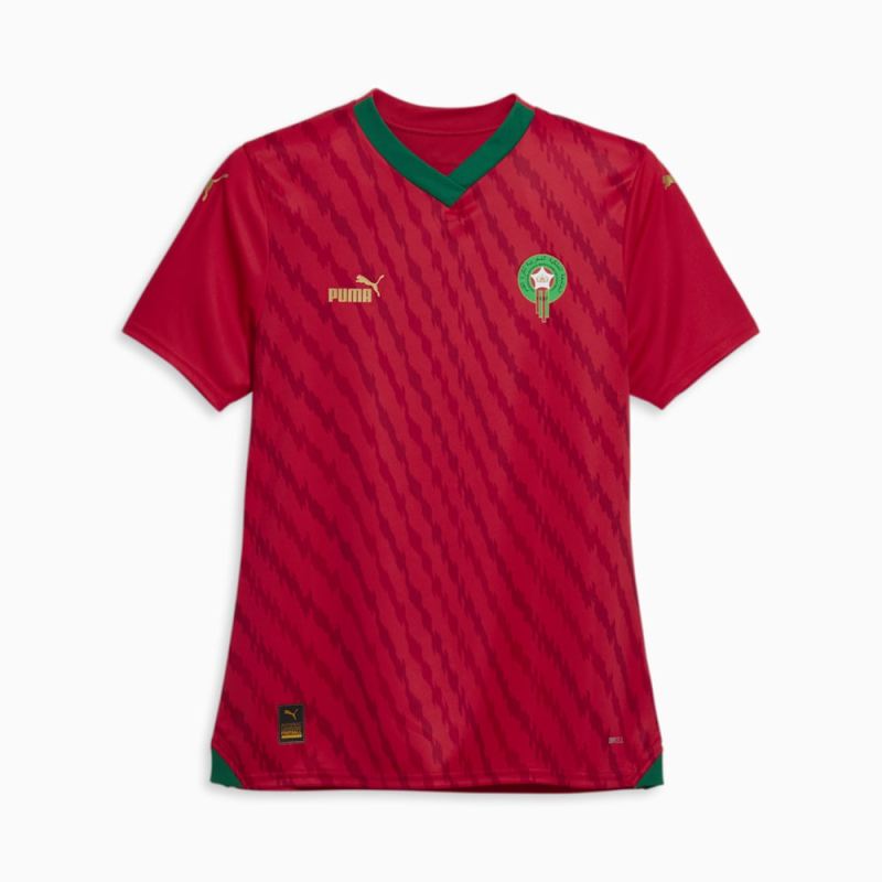 Puma | Women's Morocco 23/24 World Cup Home Jersey - Red-Power Green