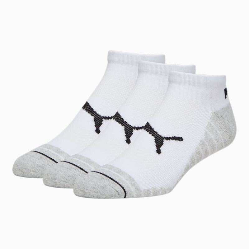 Puma | Men's Select Terry Low Cut Socks (3 Pack) - WHITE / BLACK