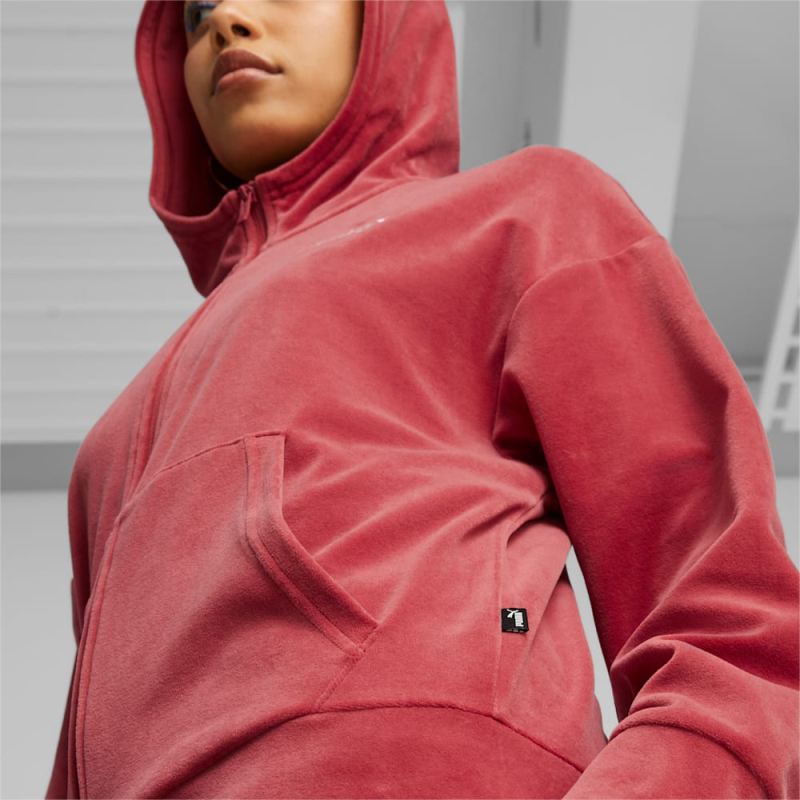 Puma | Women's Essentials Elevated Full Zip Hoodie - Astro Red