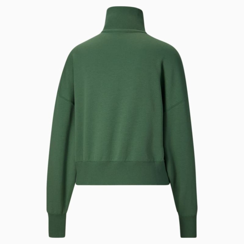 Puma | Women's Infuse Half-Zip Oversized Sweatshirt - Deep Forest