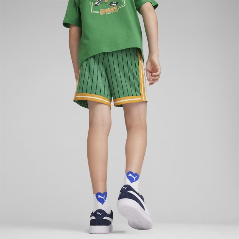 Puma | Boys For the Fanbase Big Kids Basketball Shorts - Archive Green