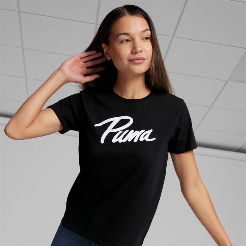 Puma | Women's Iridescent Logo Tee - Black