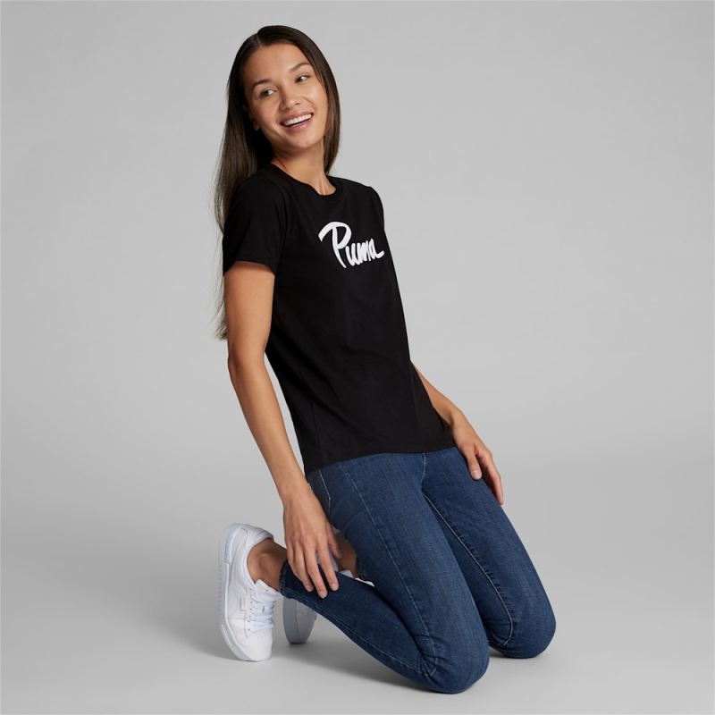 Puma | Women's Iridescent Logo Tee - Black