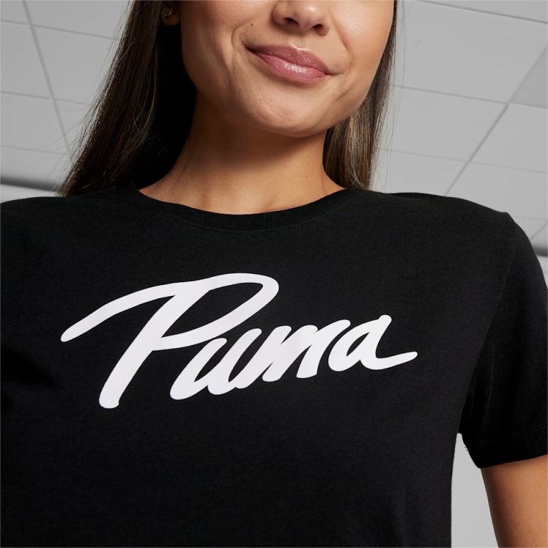 Puma | Women's Iridescent Logo Tee - Black