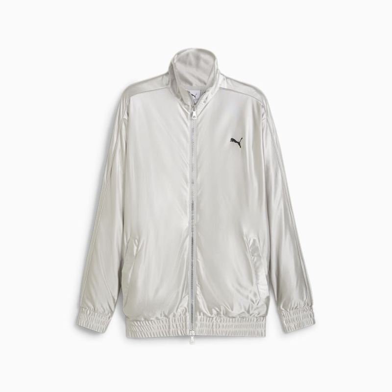 Puma | Men's T7 Metallic Track Jacket - Cool Light Gray