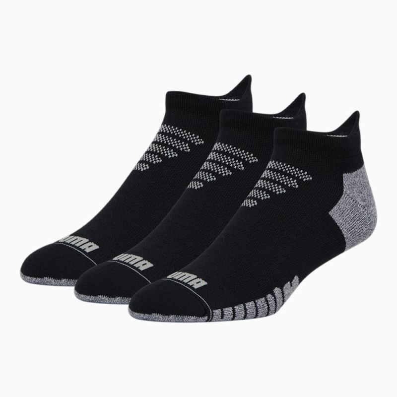 Puma | Men's Half-Terry Low Cut Socks (3 Pack) - BLACK / GREY